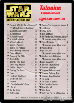 Tatooine Light Side Card List