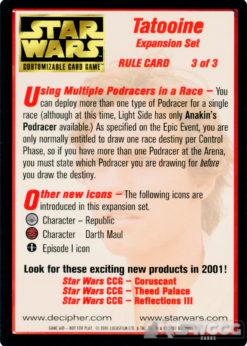 Tatooine Rule Card 3 (DS)