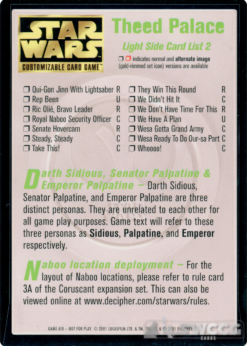 Theed Palace Light Side Card List